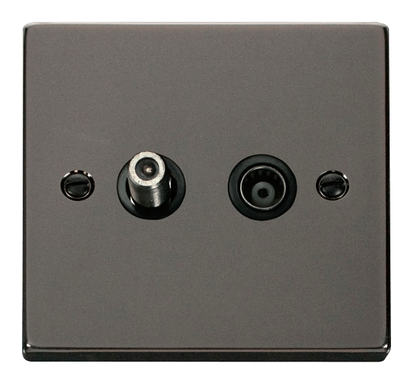 Click Deco Non Isolated Coaxial & Satellite Outlet Black Inserts VPxx170BK