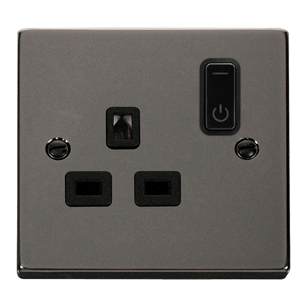 Click Smart Plus Deco 13A 1 Gang Zigbee Switched Socket Black Inserts VPxx30535BK