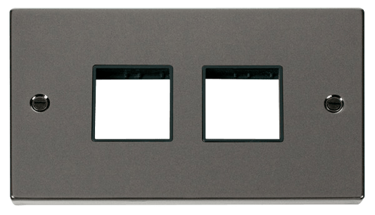 Click Deco MiniGrid 2 Gang Plate 2 x 2 Aperture Black Inserts VPxx404BK