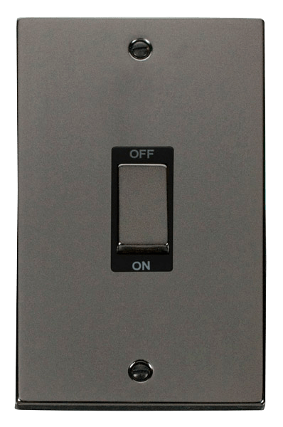 Click Deco 45A DP 2 Gang Switch Black Inserts VPxx502BK