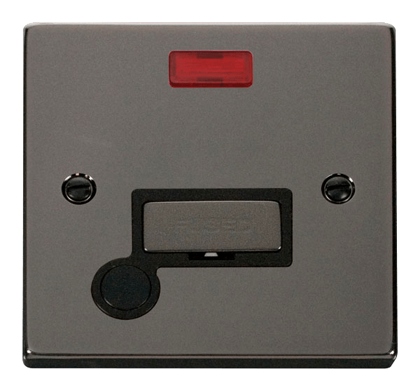 Click Deco 13A Fused Spur Connection Unit with Neon & Flex Outlet Black Inserts VPxx553BK