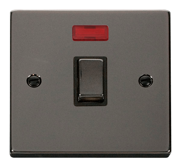 Click Deco 20A DP Switch with Neon Black Inserts VPxx723BK