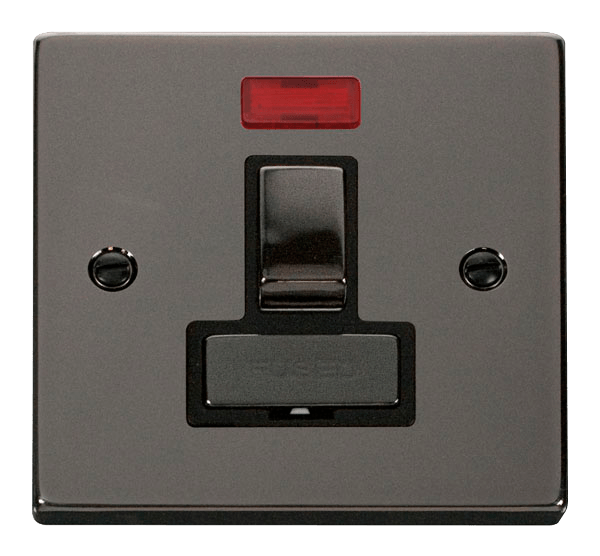 Click Deco 13A Switched Fused Spur Connection Unit with Neon Black Inserts VPxx752BK