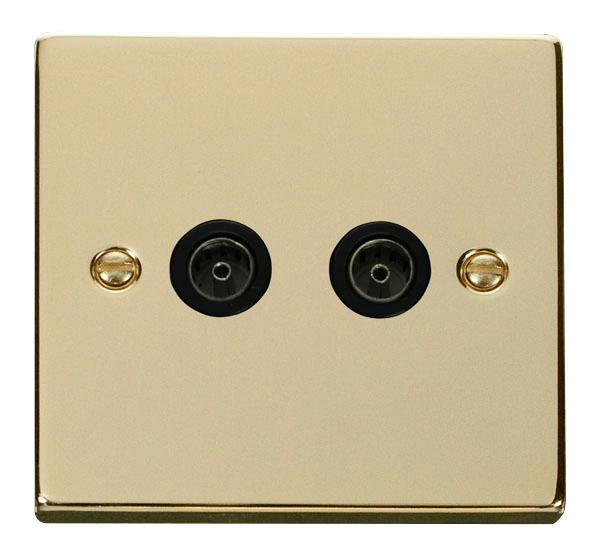 Click Deco Twin Coaxial Outlet Black Inserts VPxx066BK