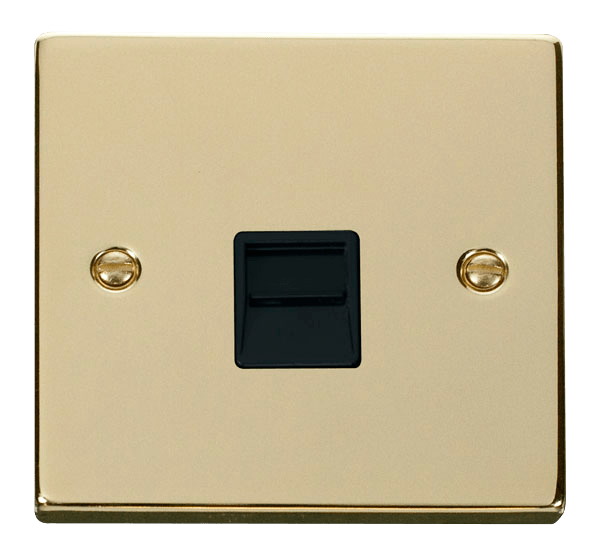 Click Deco Single Secondary Telephone Outlet Black Inserts VPxx125BK