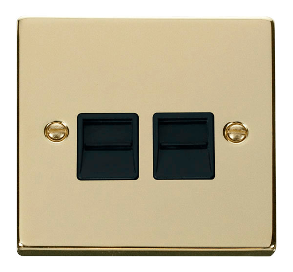 Click Deco Twin Master Telephone Outlet Black Inserts VPxx121BK