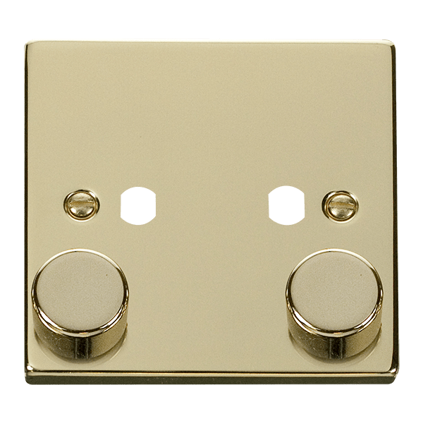 Click Deco 2 Gang Unfurnished Dimmer Plate & Knobs VPxx152PL