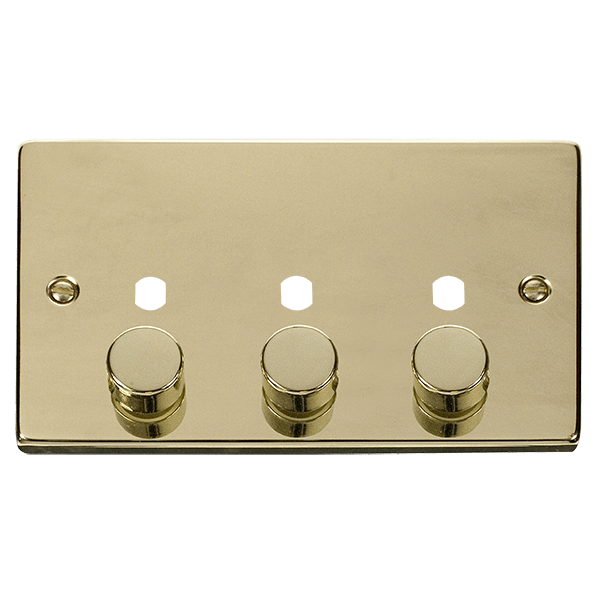 Click Deco 3 Gang Unfurnished Dimmer Plate & Knobs VPxx153PL