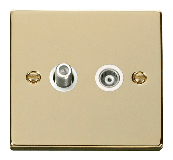 Click Deco Isolated Coaxial & Satellite Outlet White Inserts VPxx157WH