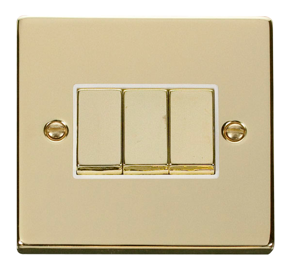 Click Deco 10AX 3 Gang 2 Way Switch White Inserts VPxx413WH