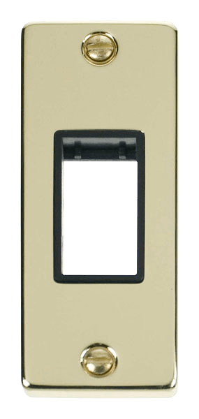 Click Deco MiniGrid 1 Gang Architrave Plate Single Aperture Black Inserts VPxx471BK