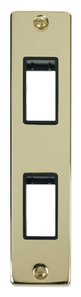 Click Deco MiniGrid 2 Gang Architrave Plate Twin Aperture Black Inserts VPxx472BK