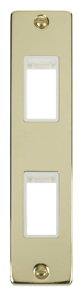 Click Deco MiniGrid 2 Gang Architrave Plate Twin Aperture White Inserts VPxx472WH