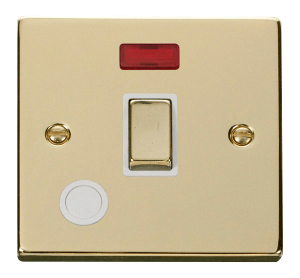Click Deco 20A DP Switch with Neon & Flex Outlet White Inserts VPxx523WH