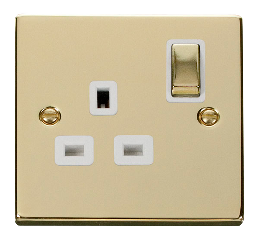 Click Deco 1 Gang 13A Switch Socket White Inserts VPxx535WH
