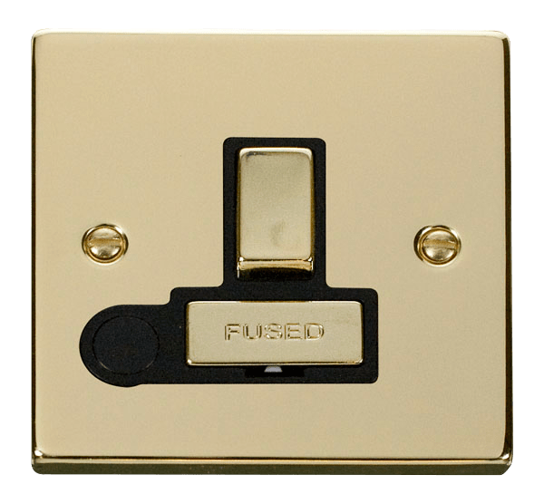 Click Deco 13A Switched Fused Spur Connection Unit with Flex Outlet Black Inserts VPxx551BK