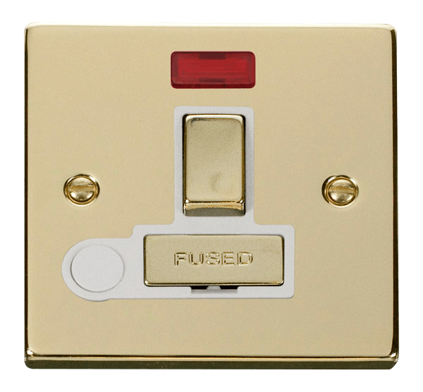 Click Deco 13A Switched Fused Spur Connection Unit with Neon & Flex Outlet White Inserts VPxx552WH