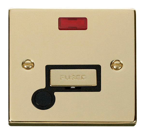 Click Deco 13A Fused Spur Connection Unit with Neon & Flex Outlet Black Inserts VPxx553BK