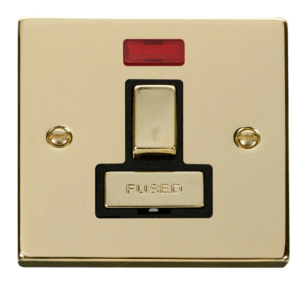 Click Deco 13A Switched Fused Spur Connection Unit with Neon Black Inserts VPxx752BK
