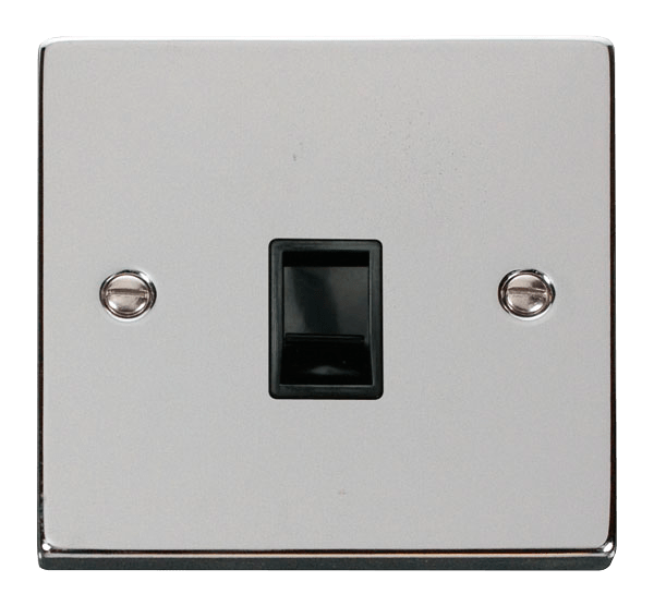 Click Deco Single RJ11 Socket Outlet Black Inserts VPxx115BK