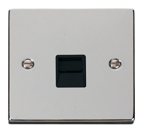 Click Deco Single Secondary Telephone Outlet Black Inserts VPxx125BK