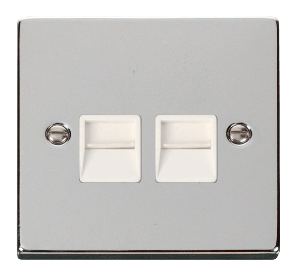 Click Deco Twin Master Telephone Outlet White Inserts VPxx121WH