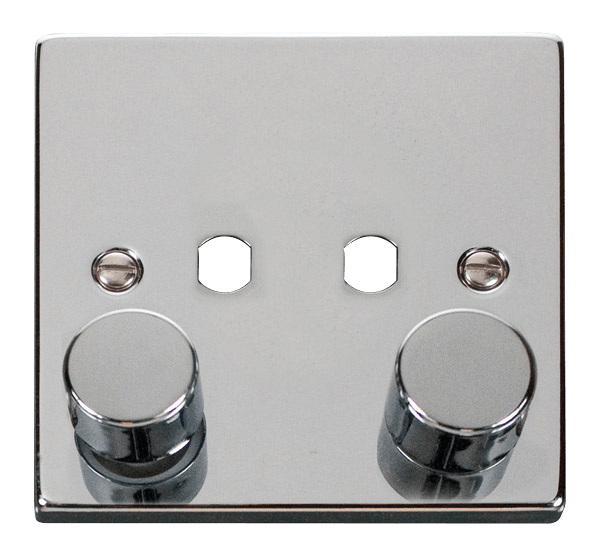 Click Deco 2 Gang Unfurnished Dimmer Plate & Knobs VPxx152PL