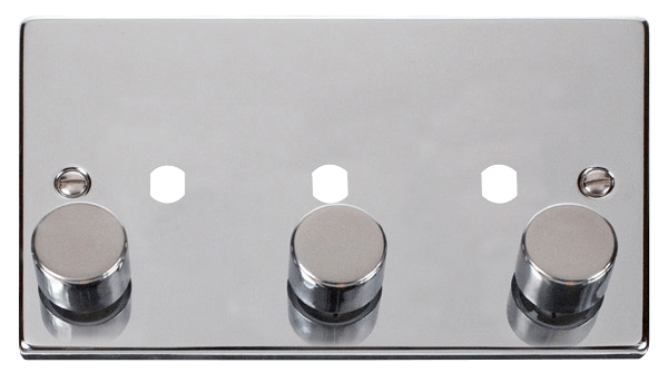 Click Deco 3 Gang Unfurnished Dimmer Plate & Knobs VPxx153PL