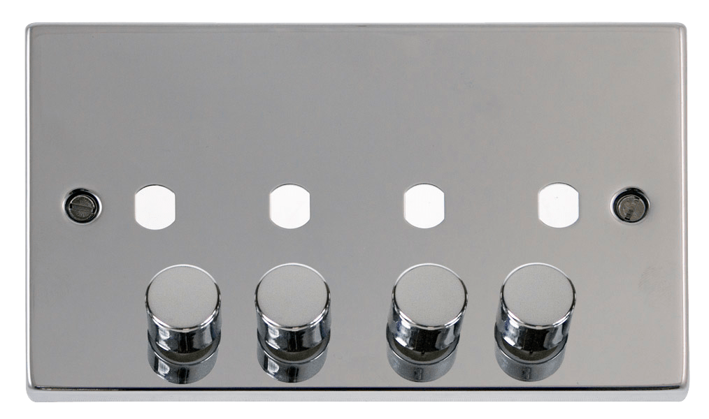 Click Deco 4 Gang Unfurnished Dimmer Plate & Knobs VPxx154PL