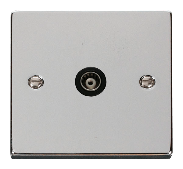 Click Deco Single Isolated Coaxial Outlet Black Inserts VPxx158BK
