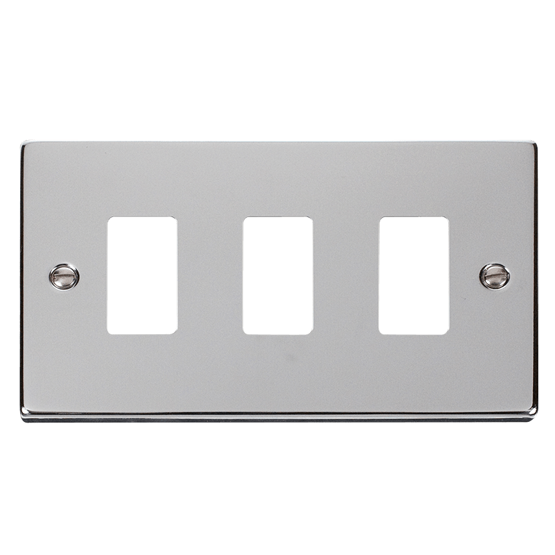 Click Deco Grid Pro 3 Gang Frontplate VPxx20403