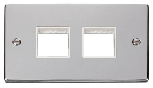 Click Deco MiniGrid 2 Gang Plate 2 x 2 Aperture White Inserts VPxx404WH