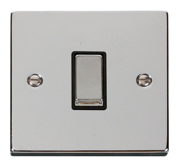 Click Deco 10AX 1 Gang Intermediate Switch Black Inserts VPxx425BK