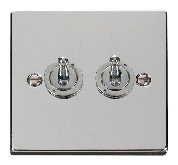 Click Deco 10AX 2 Gang 2 Way Toggle Switch VPxx422