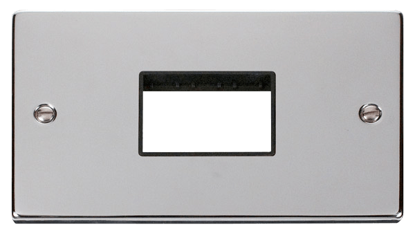Click Deco MiniGrid 2 Gang Plate Triple Aperture Black Inserts VPxx432BK
