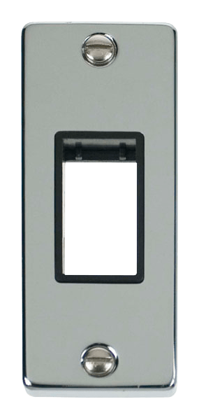 Click Deco MiniGrid 1 Gang Architrave Plate Single Aperture Black Inserts VPxx471BK