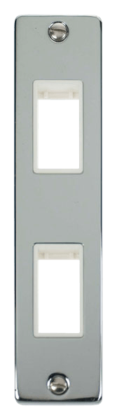 Click Deco MiniGrid 2 Gang Architrave Plate Twin Aperture White Inserts VPxx472WH