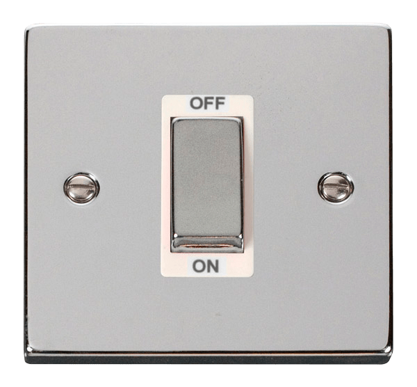 Click Deco 45A DP 1 Gang Switch White Inserts VPxx500WH