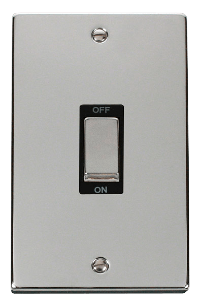Click Deco 45A DP 2 Gang Switch Black Inserts VPxx502BK