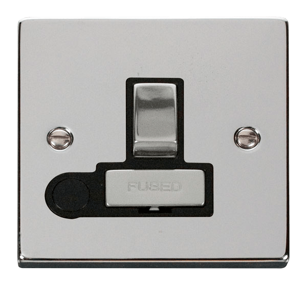 Click Deco 13A Switched Fused Spur Connection Unit with Flex Outlet Black Inserts VPxx551BK