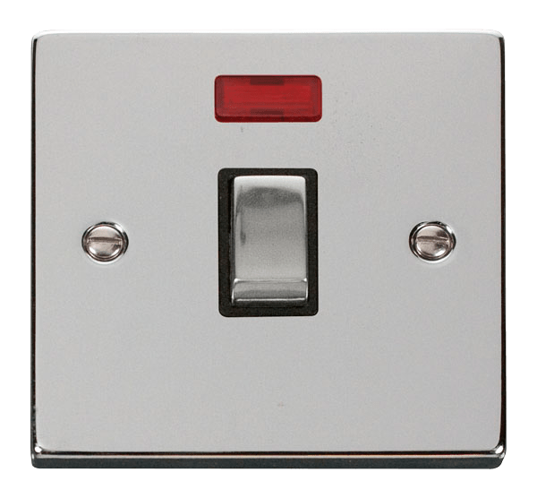 Click Deco 20A DP Switch with Neon Black Inserts VPxx723BK