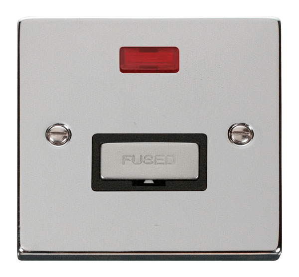 Click Deco 13A Fused Spur Connection Unit with Neon Black Inserts VPxx753BK