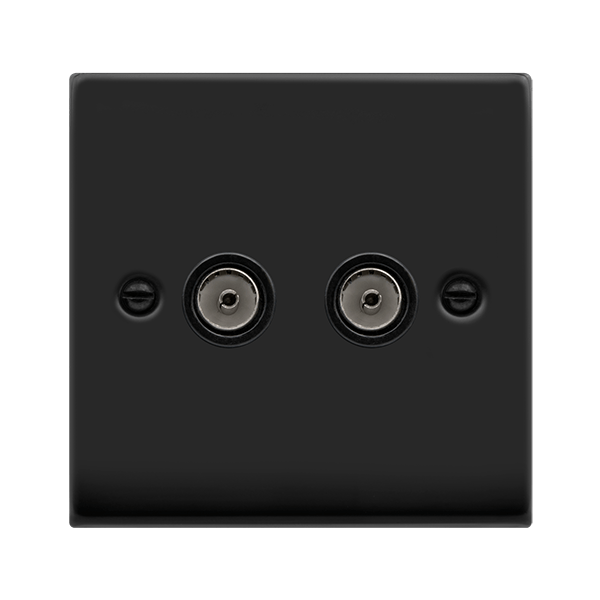 Click Deco Twin Coaxial Outlet Black Inserts VPxx066BK