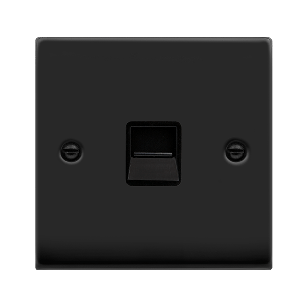 Click Deco Single Secondary Telephone Outlet Black Inserts VPxx125BK