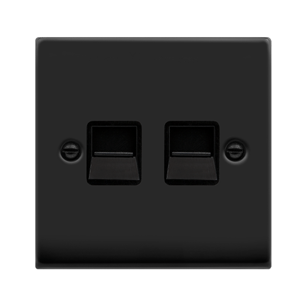 Click Deco Twin Master Telephone Outlet Black Inserts VPxx121BK