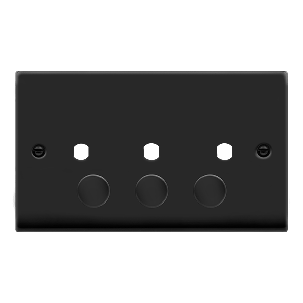 Click Deco 3 Gang Unfurnished Dimmer Plate & Knobs VPxx153PL