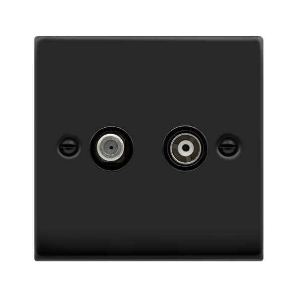 Click Deco Isolated Coaxial & Satellite Outlet Black Inserts VPxx157BK