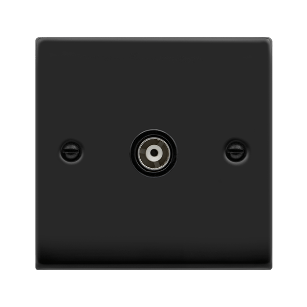 Click Deco Single Isolated Coaxial Outlet Black Inserts VPxx158BK