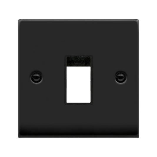 Click Deco MiniGrid 1 Gang Plate Single Aperture Black Inserts VPxx401BK