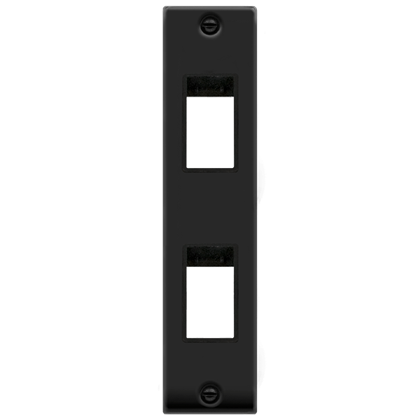 Click Deco MiniGrid 2 Gang Architrave Plate Twin Aperture Black Inserts VPxx472BK